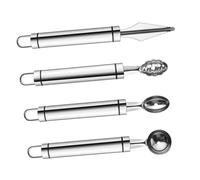 ZUNOXAZ 4 pièces Set Outils de Sculpture Fruits Acier Inoxydable Cuillères Melon Cantaloup et Découpe Melon Multifonction pour Préparation Facile