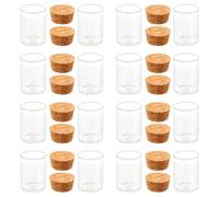 ZUNOXAZ 48 Mini Flacons en Verre Transparent 30Mm X 40Mm avec Bouchon en Liège Lot de 48 Bocaux à Souhaits pour Décoration DIY Conservation D’Huiles Essentielles et Présents Créatifs