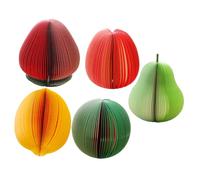 ZUNOXAZ 5 pièces Bloc-notes Autocollants Forme de Fruits Papiers Adhésifs Portables pour Bureau École et Maison Notes Détachables Pratiques