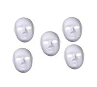 ZUNOXAZ 5 Pièces Lot de Masques Visage Blancs Pâte à Papier pour Garçon Fille Masques Mascarade DIY à Peindre et Adaptés École Carnaval et Performances