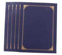 ZUNOXAZ 5 pièces Lot de Pochettes Papier pour Certificats Protège Documents Résistants et Compacts Couverture de Certificat Bleue Pratique pour Bureau et Maison