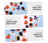 ZUNOXAZ 50 Pièces Accessoires Résine Halloween pour Décoration Coque Téléphone DIY Ornements Miniatures Durables pour Bijoux Porte Clés et Créations Artisanales