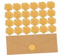 ZUNOXAZ 50 pièces Autocollants de Sceau Résine Cachet Cire Doré Adhésifs pour Enveloppes Mariage Cartes de et Invitations Faciles à Utiliser et Décoratifs
