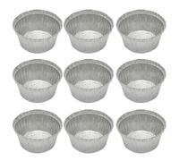 ZUNOXAZ 50 pièces Bols Aluminium Jetables Plateaux Barbecue Ronds sans Couvercle Résistants Chaleur pour Cuisson Pâtisserie et Conservation des Aliments