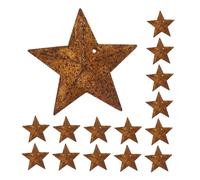 ZUNOXAZ 50 pièces Mini Iron Star Pendants Rusty Metal Charms for DIY Crafts Rustic Wall Decoration Small Stars for Handmade Ornaments