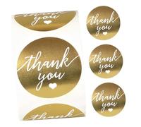 ZUNOXAZ 500 Autocollants de Remerciement Dorés « Thank You » pour Emballage Pâtisserie Étiquettes Autocollantes Rondes Adhésives Rouleau de 1 Pièce pour Fête Mariage et Scellage