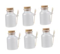 ZUNOXAZ 6 ensembles Lot de Bocaux Cosmétiques Transparents avec Couvercles Liège et Cuillères Flacons Portables pour Sels de Bain Poudre Visage et Soins Personnels
