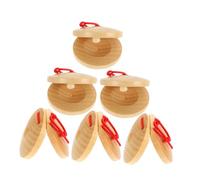 ZUNOXAZ 6 Pièces Castanets Bois Instrument de Percussion pour Garçon Fille Facile à Utiliser Schima Superba Développe le Rythme Reconnaissance Musicale Jeu Éducatif et Ludique