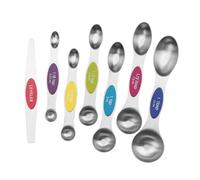 ZUNOXAZ 6 Pièces Cuillères Doseuses Magnétiques Inox avec Double Tête et Règle Graduée Cuillères de Mesure Précises pour Ingrédients Secs et Pratique pour Cuisine et Pâtisserie