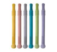 ZUNOXAZ 6 Pièces Jouets de Dentition Tubes Silicone Creux pour Garçon Fille Molaire Doux pour Apaiser les Gencives Accessoire Sensoriel pour Développement Oral