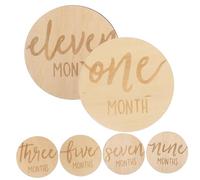 ZUNOXAZ 6 Pièces Lot de Cartes Étape Mensuelles Double Face pour Disques Ronds Réutilisables Marqueurs de Croissance Cadeau Pratique pour Nouveaux Parents