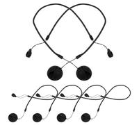 ZUNOXAZ 6 Pièces Lot de Laisses Élastiques Rétractables pour Stylo Lanière Anti-Perte avec Anneau et Base Silicone Noir Attache Stylet pour Tablette Bureau et Écriture sur Tableau