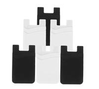 ZUNOXAZ 6 Pièces Lot de Porte-Cartes Adhésifs Silicone pour Téléphone et Léger Rangement Sécurisé Cartes de Crédit et Espèces Noirs Blancs Compatible Coque Portable