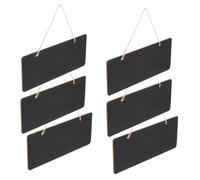 ZUNOXAZ 6 pièces Lot de Tableaux à Craie Décoratifs Suspendus Bois avec Corde Ardoises Effaçables Portables pour Notes Messages et Affichage