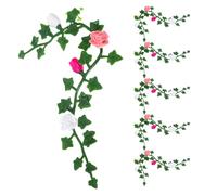 ZUNOXAZ 6 pièces Mini Simulation Flower Vines for Dollhouse Miniature Plants Realistic Rose Strips for Mini Garden Scene and Fairy Garden Decoration