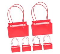 ZUNOXAZ 6 Pièces Papier Kraft Imperméable pour Fleurs avec Poignée Panier à Bouquets Portable Cadeau Anniversaire et Chic