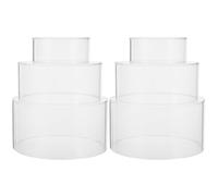 ZUNOXAZ 6 Pièces Présentoirs Acryliques Ronds Transparants Socles Élégants et Robustes pour Bijoux Gâteaux Buffet et Décoration de Table Supports Modulables et Faciles à Nettoyer