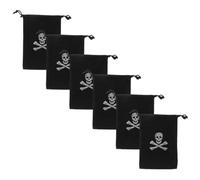ZUNOXAZ 6 Pièces Sacs Halloween Lot de Pochettes Polyester Résistantes pour Bonbons et Sacs de Rangement Petits avec Cordon Décoration Festive pour Fête et Garçon Fille