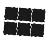 ZUNOXAZ 6 pièces Tapis Puzzle Mousse EVA Peluche Noir Tapis de Jeu Multifonction pour Maison Coussins Remplaçables Confortables Cadeau Inauguration