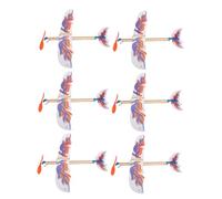 ZUNOXAZ 6pièces Lot de Avions à Assembler avec Élastique Modèles Avions Planeurs Volants pour Garçon Fille