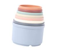 ZUNOXAZ 8 pièces Tasses Empilables Géométriques Jouets de Bain Créatifs pour Garçon Fille Éducatif Animal pour Coordination et Apprentissage