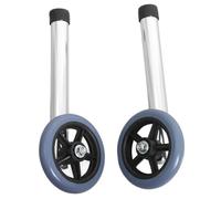 ZUNOXAZ Accessoires pour Déambulateur 2Pcs Roue pour Déambulateur en Alliage d'Aluminium et Caoutchouc, Réglable en 8 Hauteurs, Roulettes Pivotantes pour Marcheur