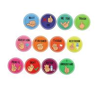 ZUNOXAZ Affiche de Signaux Manuels Colorés pour Classe Outils de Communication Non pour Écoles et Décoration de Bulletin avec Indications Visuelles pour Classe