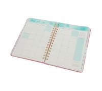 ZUNOXAZ Agenda PU Rose avec Reliure Spirale Planificateur Hebdomadaire et Mensuel pour Femmes Organiseur Esthétique avec Gestion des Objectifs et Blocage Du
