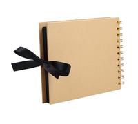 ZUNOXAZ Album Photo Soi-Même Format A5 avec Nœud en Ruban Jaune Papier Épais Vintage 1 Album Fait Main pour Photos Souvenirs Famille Mariage Voyage Scrapbooking