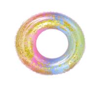 ZUNOXAZ Anneau de Natation Gonflable avec Paillettes et Dégradé Arc Ciel Flotteur Sécurité pour Adultes Femme Accessoire Piscine Plage Facile à Gonfler et Ranger