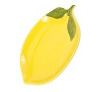 ZUNOXAZ Assiette Céramique Citron Forme Originale Plate Multifonction pour Dessert Fruits et Apéritifs Décorative pour Cuisine et Restaurant