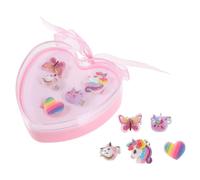 ZUNOXAZ Bagues Licorne Ajustables Pour Filles 8-12 Ans Ensemble De 5 Bagues En Plastique Coloré Bijoux Pour Garçon Et Filles Coffret Présent Pour Anniversaire Style Cartoon Mignon