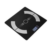 ZUNOXAZ Balance Numérique Corps Pèse-personne 26x26 Cm Verre Noir Piano USB Rechargeable Suivi Graisse Musculaire Massage Osseux Maison Voyages Santé Précision Compacte Portable