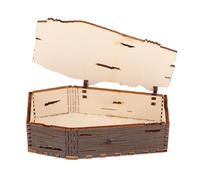 ZUNOXAZ Boîte à Bonbons Halloween en Bois de Cercueil 102 X 5 X 31 CM Couvercle Plateau Décoratif Réutilisable pour Fête Rangement Bijoux et Souvenirs Accessoire Décoratif Noir