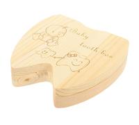 ZUNOXAZ Boîte à Dents De Lait En Bois Massif Pour Garçon Et Filles, Organiseur De Souvenirs Sécurisé, Forme Dent, Protège-dents De Lait, Rangement Solide Pour Bébé, Présent Garçon Et Fille