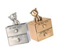 ZUNOXAZ Boîte à Dents De Lait Métallique Décorative En Lot De 2, Pour Bébé Garçon Et Fille, Petite Boîte De Rangement Robuste En Métal, Pour Conserver Souvenirs D'enfance, Coffret Mémoire Souvenir