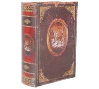 ZUNOXAZ Boîte à Présents en Bois Forme Bible Petite Taille, Décorations de Noël Totem Cerf, Boîte de Rangement pour Friandises et Bonbons, Fournitures D’emballage Présent Festif