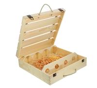 ZUNOXAZ Boîte de Pin Vintage pour Coffret Cadeau Décoratif à Quatre Compartiments Pratique et Élégant pour Bouteilles Boîte de Rangement avec Couvercle pour Offrir Lors Doccasions