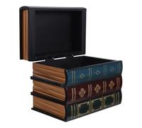 ZUNOXAZ Boîte de Rangement Forme Livre Vintage en Bois 20x16x14 Cm, Coffret Décoratif Rétro Multifonction pour Bijoux et Petits Objets, Boîte Décorative Fausse Livre pour Bureau et Salon
