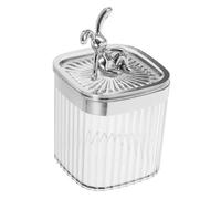 ZUNOXAZ Boîte de Rangement Multifonction pour Cotons-tiges et Éponges Cosmétiques Transparent Gris Clair PP Couvercle Protecteur pour Salle de Bain, Organisateur Maquillage, Accessoire Pratique