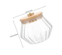 ZUNOXAZ Boîte de Rangement pour Poudre à Lessive Petite Hermétique avec Couvercle Pot Multi-usage Verre et Bois pour Accessoires de Cuisine Style Ferme Stockage Pratique et Portable pour