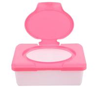 ZUNOXAZ Boîte Porte-lingettes en Plastique Rouge Portable avec Capacité de 80 Lingettes, Conservation de L'humidité pour Voyage et Bureau