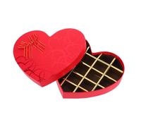 ZUNOXAZ Boîte Présent Cœur 18 Compartiments Rouge Coffret Chocolat Offrir pour Saint-Valentin Fête des Mères Anniversaire Papier Épais avec Nœud Décoratif Boîte d'Emballage Festive et