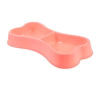 ZUNOXAZ Bol à Nourriture pour Chats et Chiens Plastique PP Double Écuelle Os Bol Alimentaire et Eau pour Animaux Accessoire Pratique pour Chats et Chiens Rose