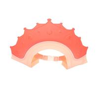 ZUNOXAZ Bonnet De Bain Imperméable Pour Garçon Et Filles Réglable Rouge, Bonnet De Bain Pratique Pour Bébés Et Tout-petits, Protège Visage Et Oreilles Lors Du Lavage Des Cheveux