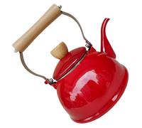 ZUNOXAZ Bouilloire Émaillée 1,4 L Rouge Épaisse pour Cuisinière, Théière en Émail Vintage, Compatible Gaz et Induction, Usage Domestique et Préparation Thé, Couleur Aléatoire