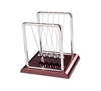 ZUNOXAZ Boule de Newton Pendule avec Base Carrée Rouge Décoration Bureau Suspendue pour Maison et Démonstration Conservation et Mouvement Grand Modèle sans Pile