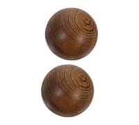 ZUNOXAZ Boules de Massage Rouges en Bois Massif 2 Pièces pour Mains Adultes Boules D'exercice Détente Bien-être Points D'acupuncture Usage Seniors