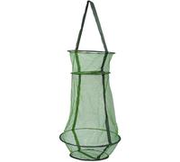 ZUNOXAZ Bourriche de Pêche Pliable en Nylon Vert Grosse Capacité et Cordon de Serrage, Panier à Poissons Portable et Facile à Transporter pour Pêche en Plein Air