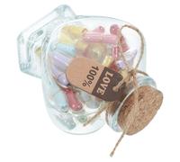 ZUNOXAZ Bouteille Décorative en Verre de Cœur 1 Pièce Capsule Transparente et Feuille Blanche pour Message D’Amour Présent Saint-Valentin Souvenir Romantique pour Couple et Anniversaire